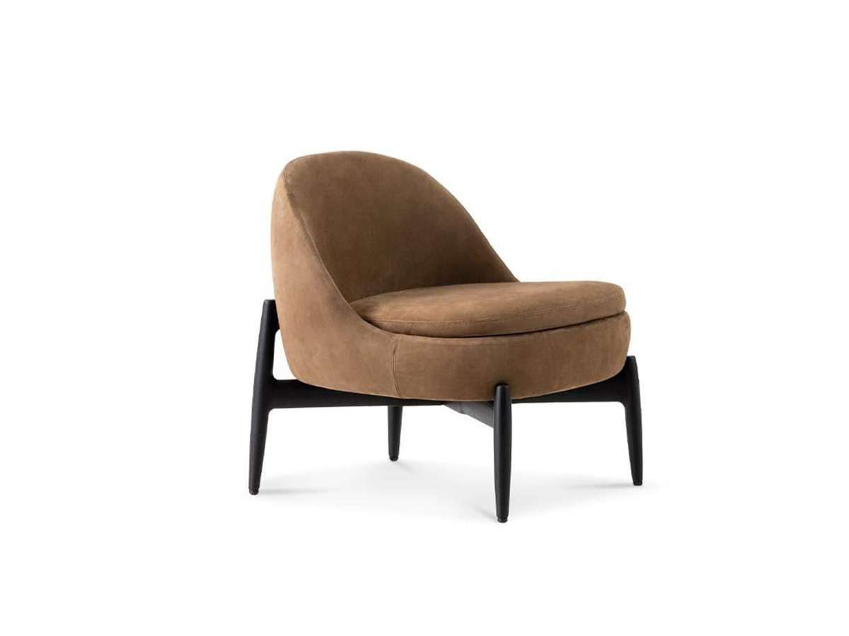 Minotti Sendai Armchair Wooden Base