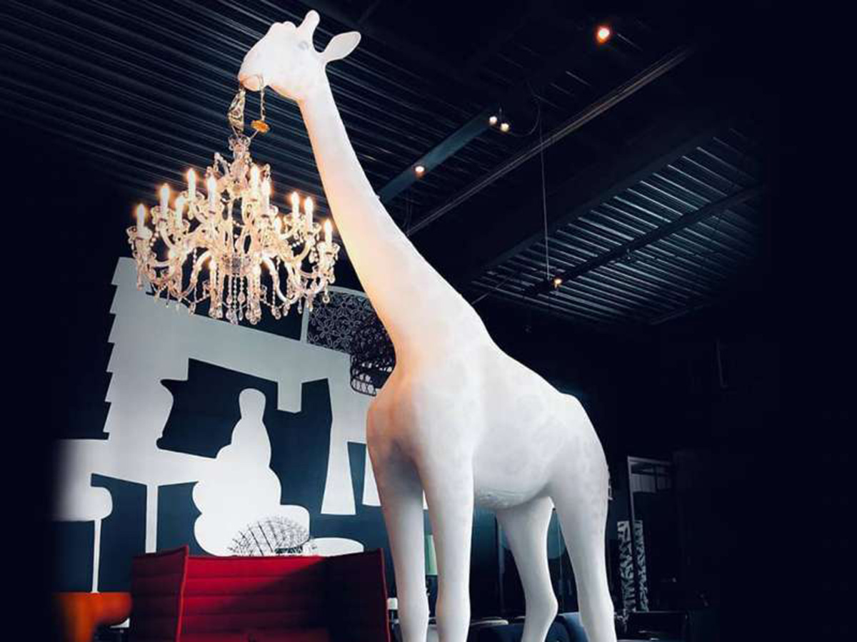 Giraffe In Love Floor Lamp